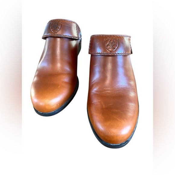 Ariat Mule Clogs Brown Leather Western Country Rodeo Sling Back Women’s 7.5 B - Picture 4 of 13